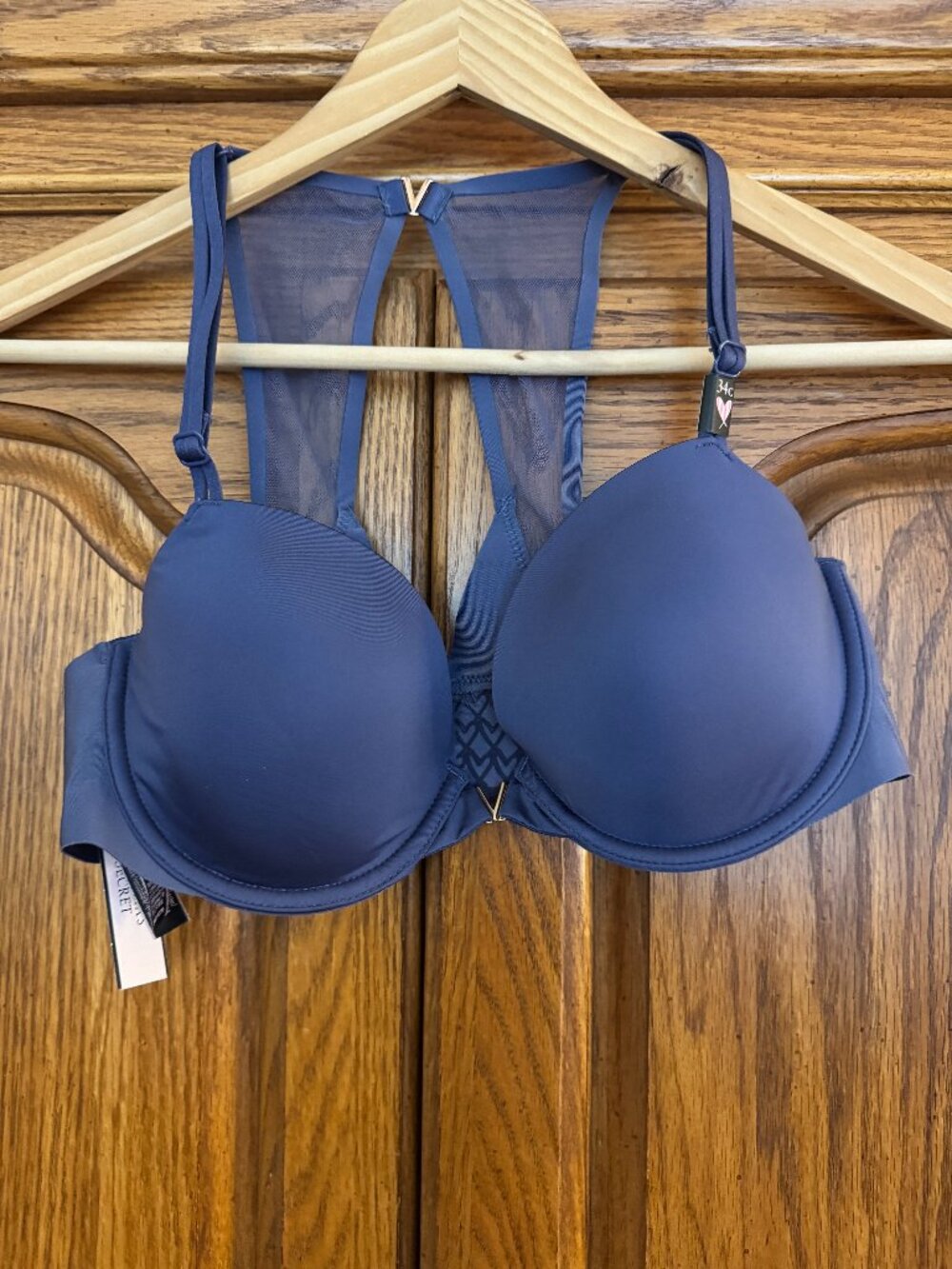 Victoria's Secret Navy Blue Push-Up Bra with Mesh Racerback